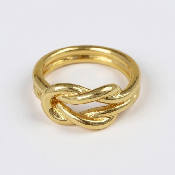 RG8183 Gold Tone Knot Scarf Ring 0
