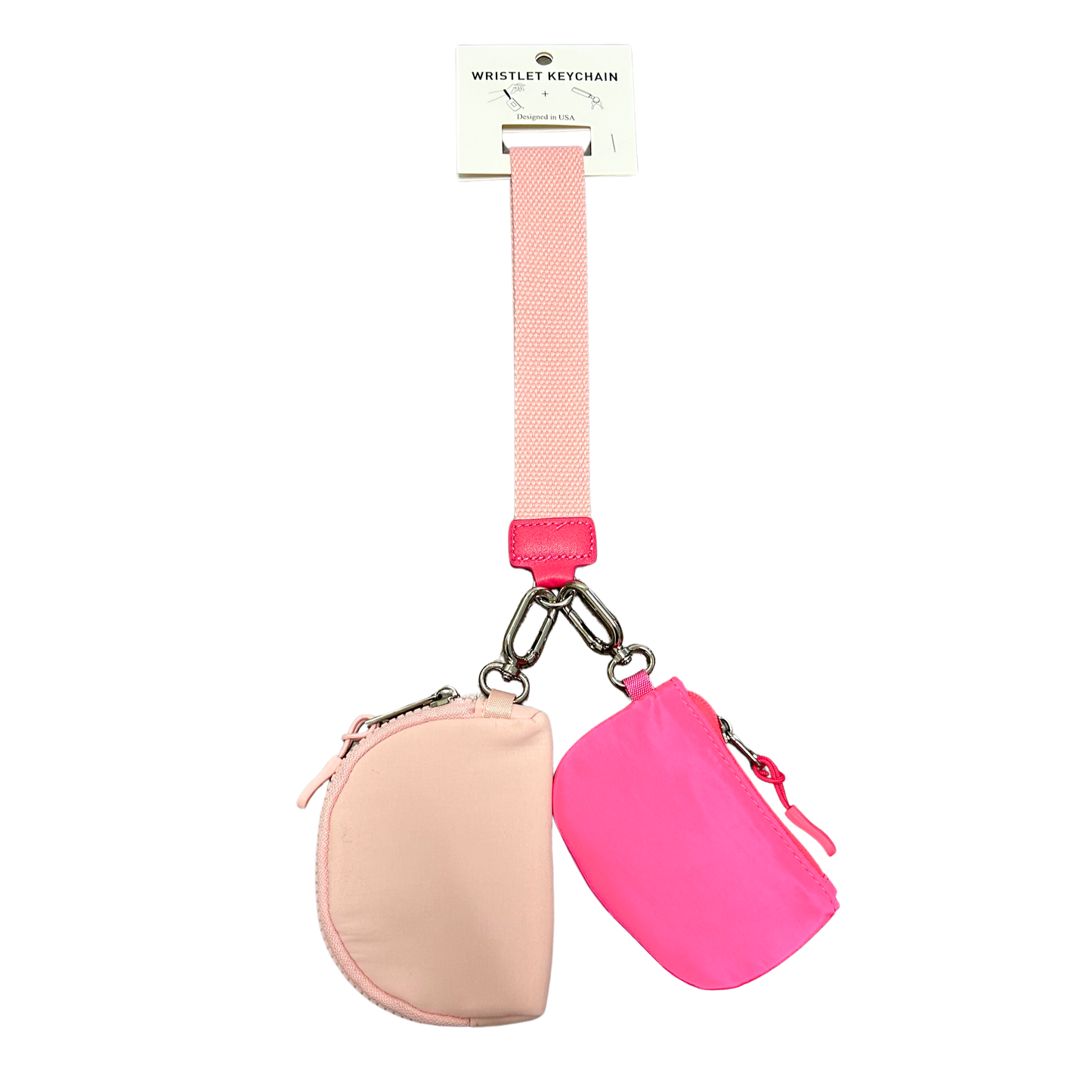 WK1317FUPK Pink Dual Color Wristlet