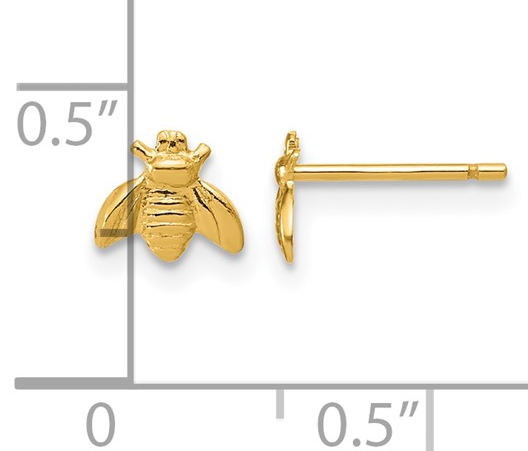 GFE131 1/20 14K Gold Filled 5.5MM X 6.3MM Bee Earrings