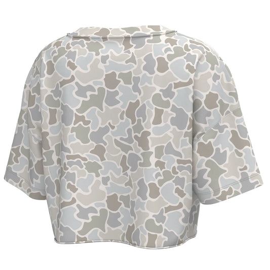 L5110000 Local Girl Boxy Crop Tee in Forest Camo Saltwater
