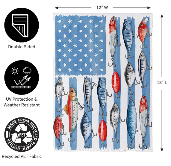 SX8VPGF25 Evergreen Fishing Life Garden Flag