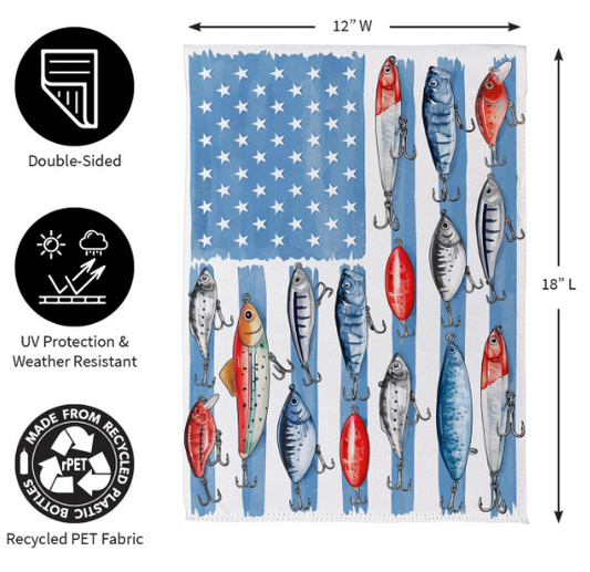 SX8VPGF25 Evergreen Fishing Life Garden Flag