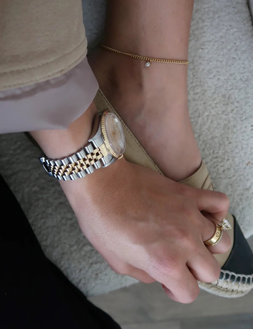 406556 Chansutt Pearls Olivia Anklet Water Resistant 18k Plated Stainless Steel 8-10 inches Adjustable 0