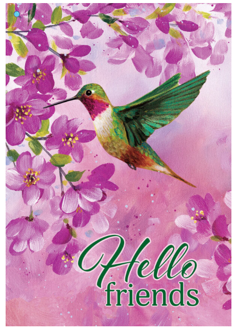 5827FL Custom Decor Pink Hummingbird House Flag