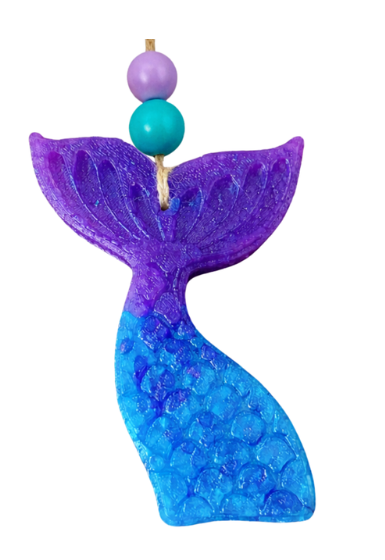 Beaded Mermaid Tail Freshie - Mermaid Kisses
