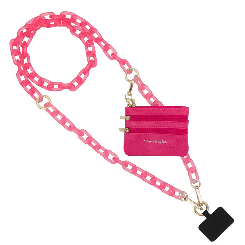 CG-2051PI Save The Girls Clip & Go Ice Chain in Hot Pink