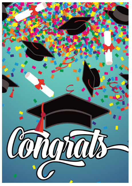 5838FM Custom Decor Congrats Grad Garden Flag