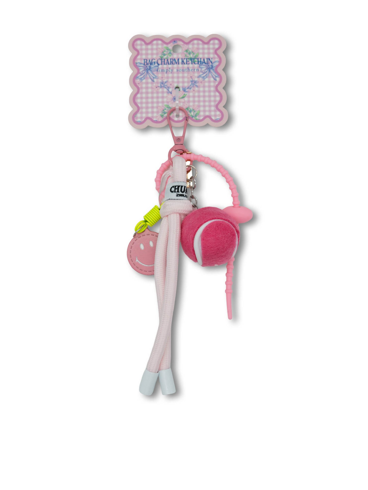0126-BAG-CHARM-SUMMER-TENNIS Simply Southern Bag Charm - Tennis