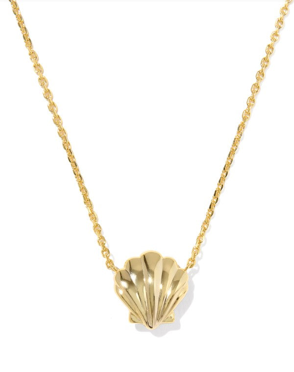 9608892098 Kendra Scott Brynne Shell Short Necklace in Gold Purple Iridescent Abalone Illusion