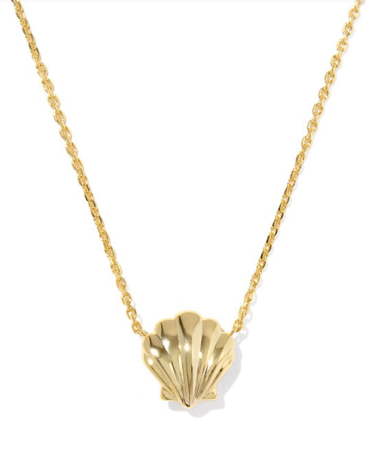 9608892098 Kendra Scott Brynne Shell Short Necklace in Gold Purple Iridescent Abalone Illusion