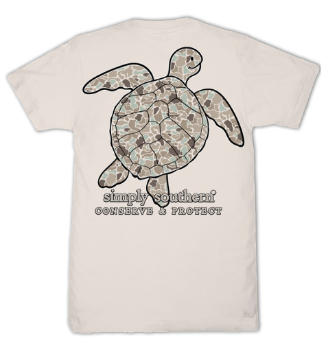 SS-TRACKT1-DKCAMO-DUST Simply Southern Turtle Tracking Tee Dust