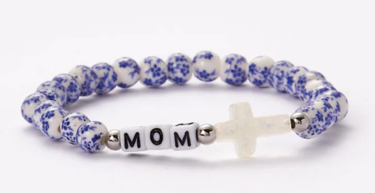 PP077/PP078 Holy Water Bracelet Porcelain Mom Cross Bracelet