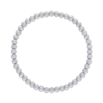 Mila-150 Mila Mix Lt Gray Stretchy Facet Bracelet