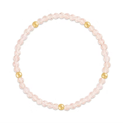 Mila-400 Mila Mix Lt Pink with Gold Ball Stretchy Bracelet