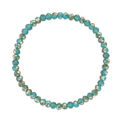 Mila-800 Mila Mix Golden Turquoise Transitioning Stretchy Facet Bracelet