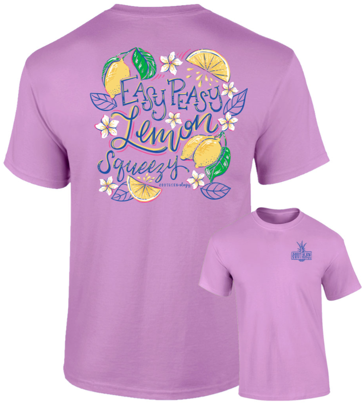 EASYPEASYLEMONSQUEEZY-SS Southernology Tee Neon Violet