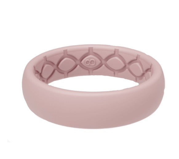 R22-102 Groove Life Essential Thin Rose Quartz Ring