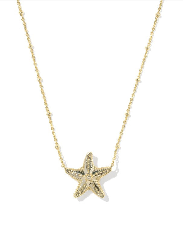 9608898643 Kendra Scott Parker Starfish Necklace in Gold Natural Mother Of Pearl