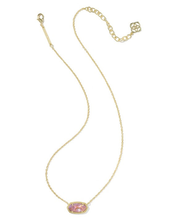 9608898734 Kendra Scott Elisa Necklace in Gold Light Mauve Illusion