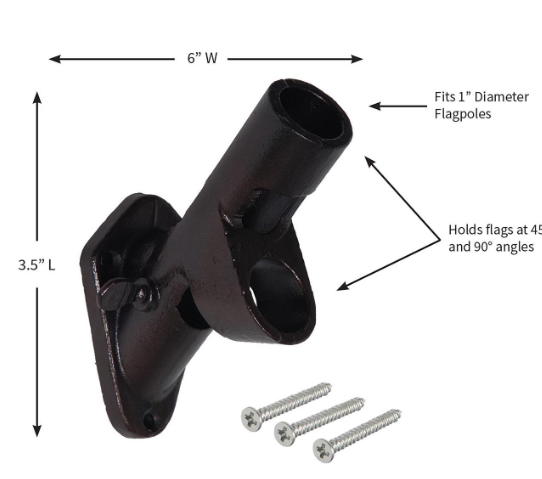 03049 Evergreen 2 Position Black Flag Bracket