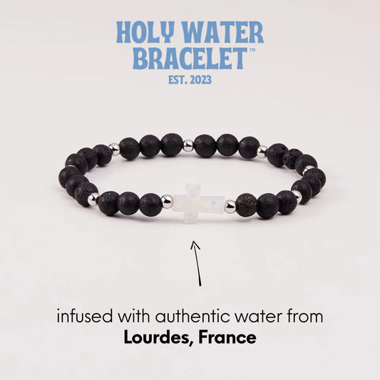 HW005 Holy Water Men's Bracelet in Lava Rock