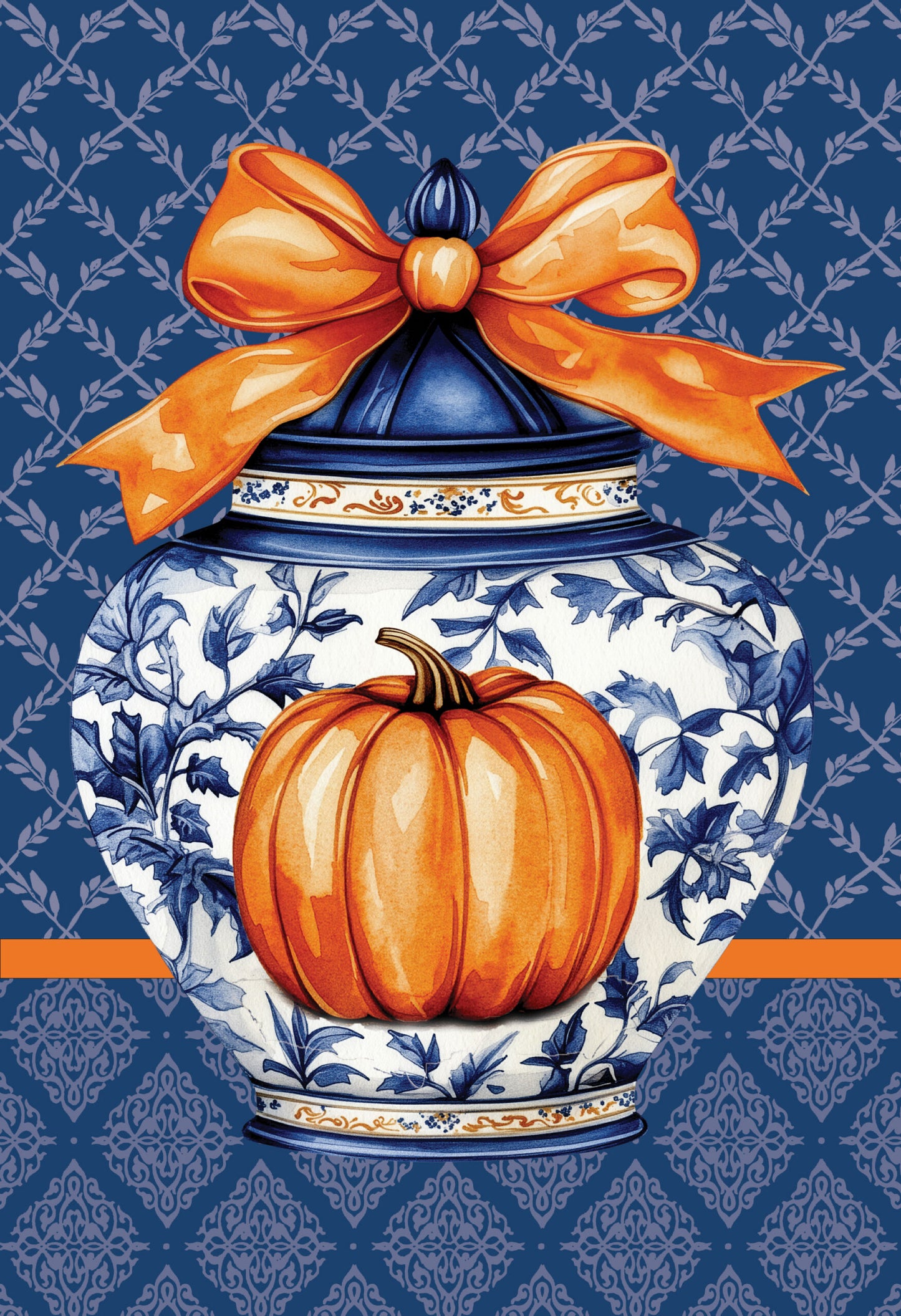 3000WC Custom Decor WC-Pumpkin Ginger Jar Garden Flag