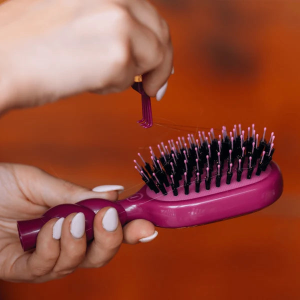 TT-MINI-BOAR-006-G Teleties Mini Boar Bristle Brush Mulberry 0