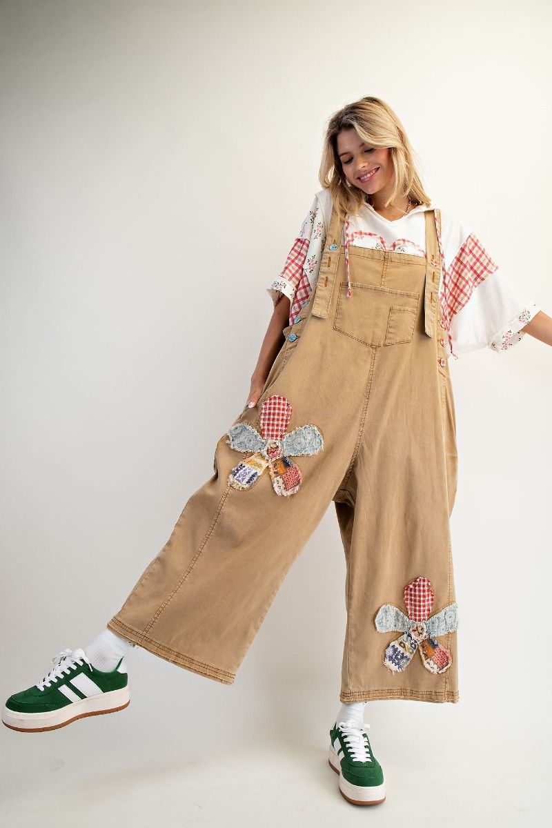 EB56395 Easel Flower Patch Camel Overalls 0