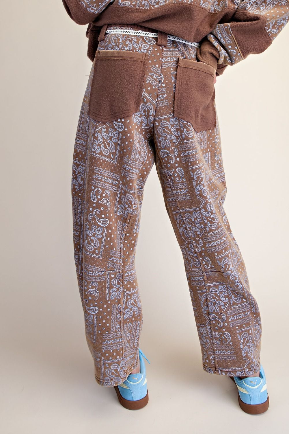 EB58129 Easel Ash Bandana Print Pants 0