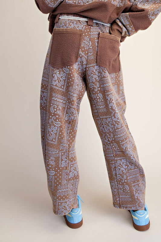EB58129 Easel Ash Bandana Print Pants 0