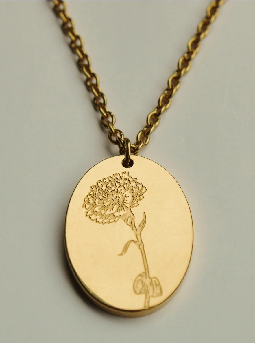 BFN-OCT-G By Grace Jewelry October Marigold Necklace 14K PVD Plated 0