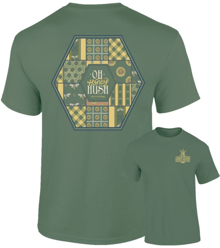 Patchworkhoneyhush-ss Southernology Tee Sage Green 0