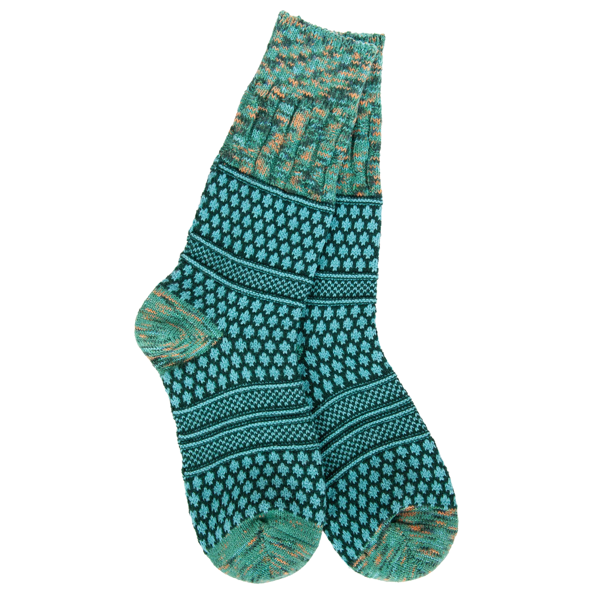 77006 WS77724 World's Softest Socks Weekend Gallery Textured Crew Woodland Multi 0