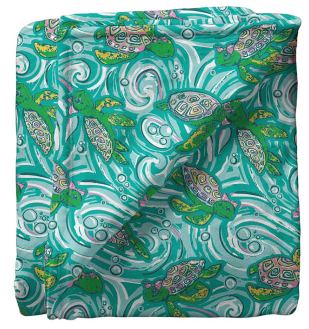 SCB119 Southern Couture Swimming Turtles 50x80 Super Soft Blanket 0