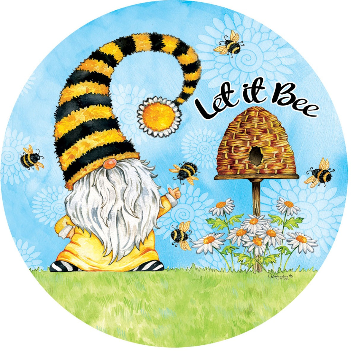 Gnome And Bees Stepping Stone