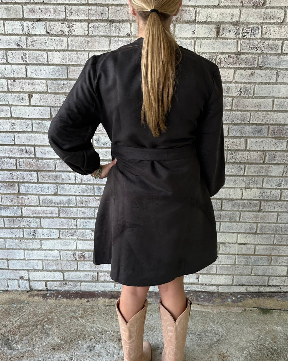 Myra Bag Raven March Shirt Dress in Metal Black