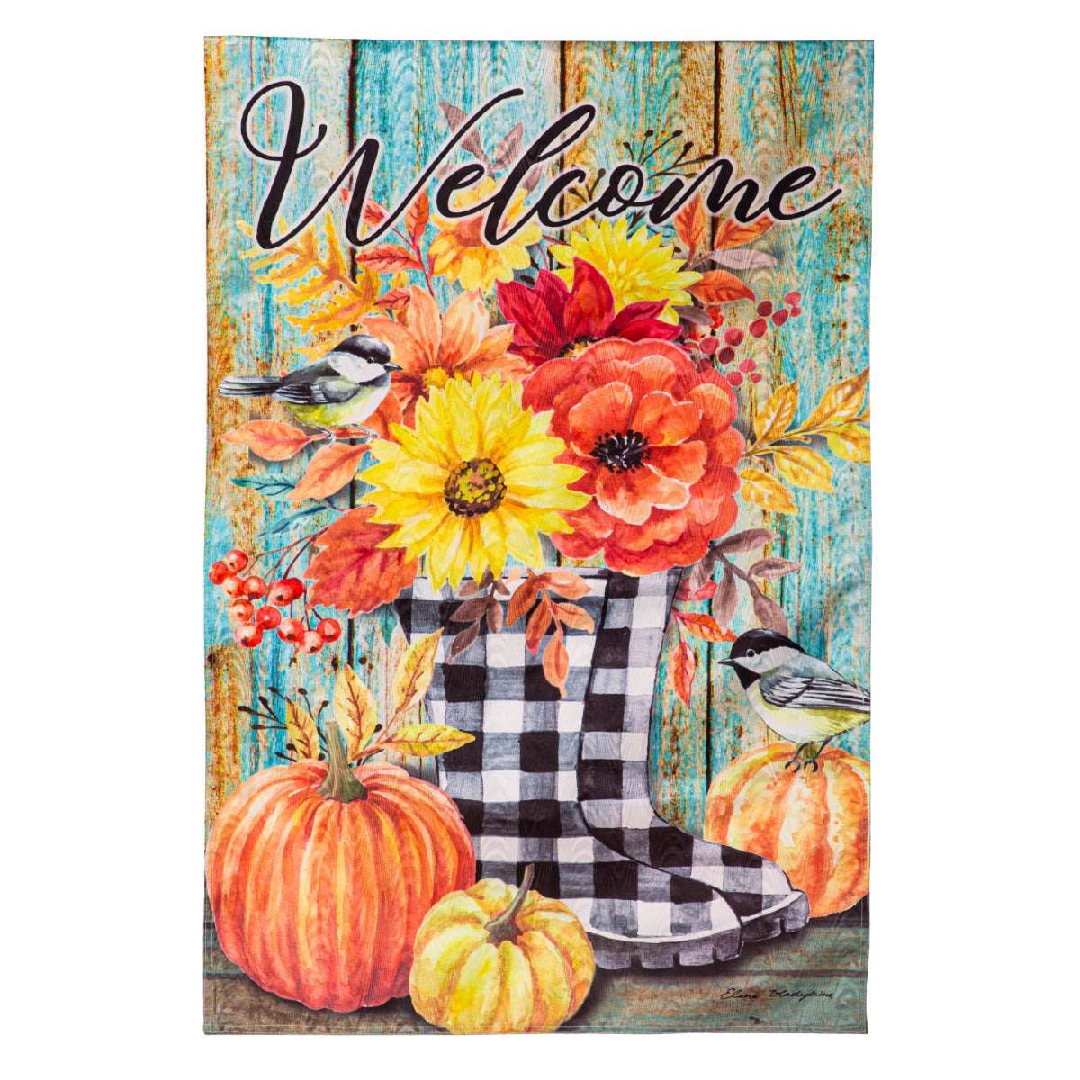 Fall Welcome Boots House Flag