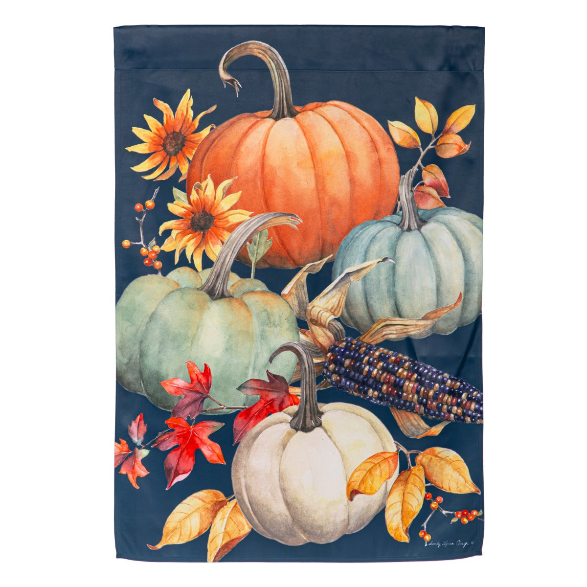 All Things Pumpkins Suede House Flag