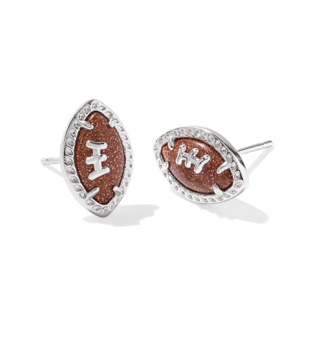 Kendra Scott Football Stud Earrings in Orange Goldstone