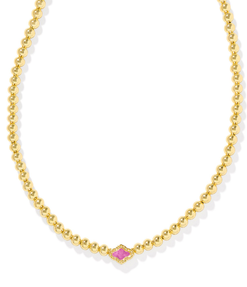Kendra Scott Gold Abbie Beaded Necklace in Azalea Ilusion