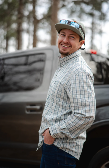 Local Boy Stamps Dress Shirt - Green& Khaki