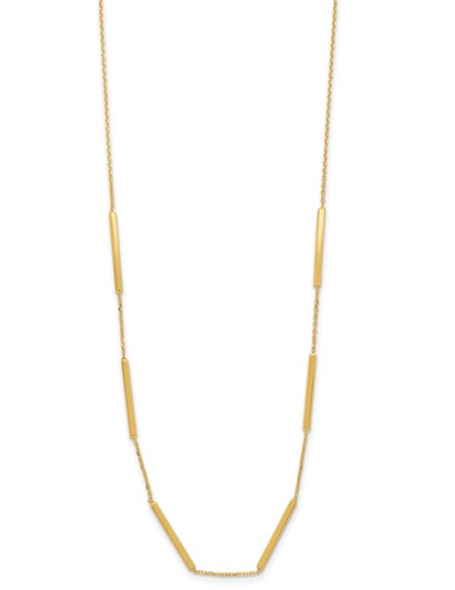10K Yellow Gold 6 Bar Stations Necklace