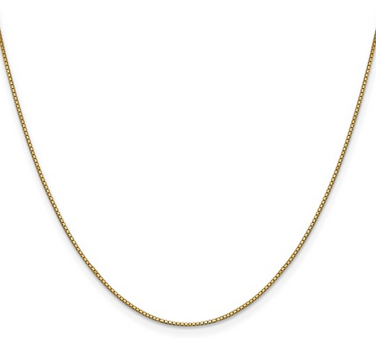 10K Yellow Gold .9mm Baby Box Chain - 20"