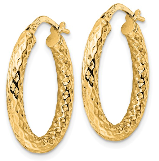 Sterling Silver Gold Tone Diamond Cut Hoop Earrings