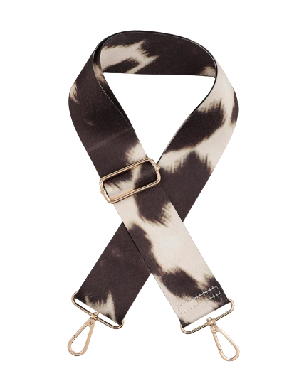 Guitar Strap in Black Cow Print
