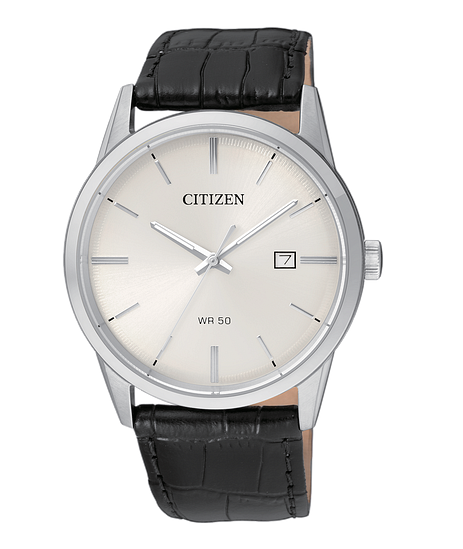 Citizen Quartz BI5000-01A Leather Strap Watch