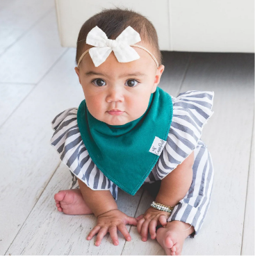 Copper Pearl Bandana Bib Set - Jade
