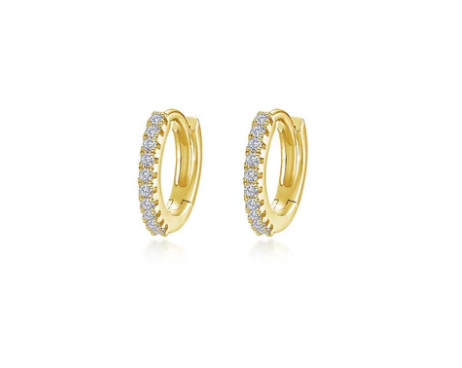 Lafonn Gold Plated .20CTW 11mm Huggie Hoop Earrings