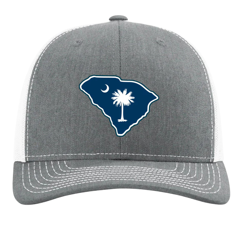 Lost Wando South Carolina Outline Snapback - Heather Grey & White