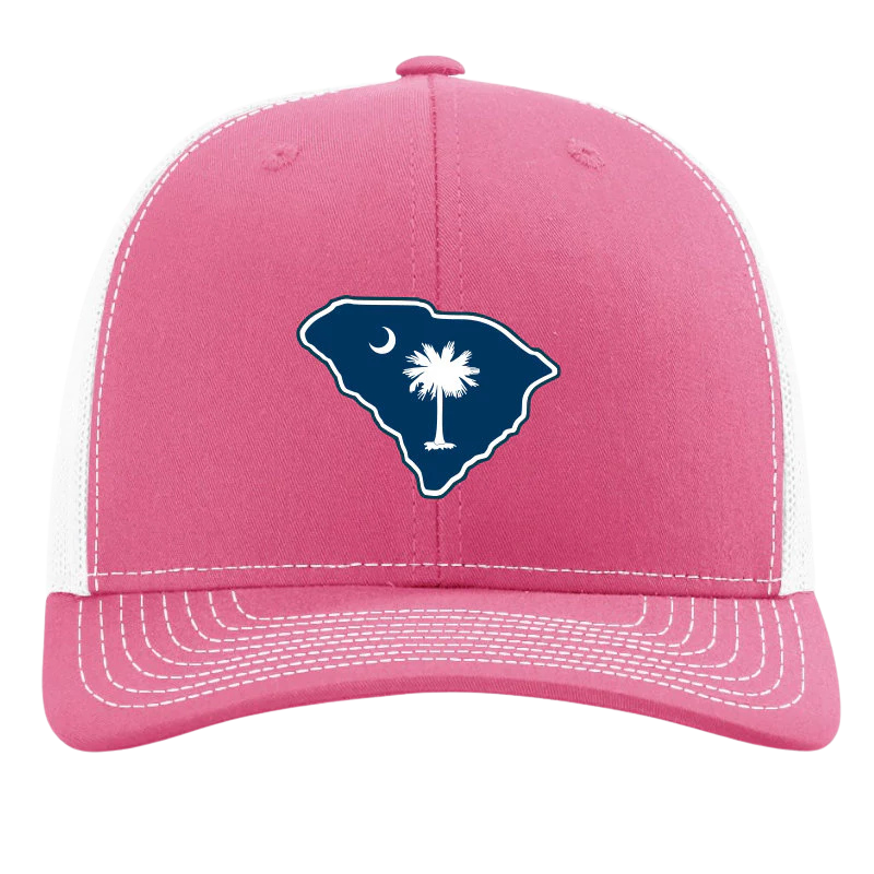Lost Wando South Carolina Outline Snapback - Pink & White